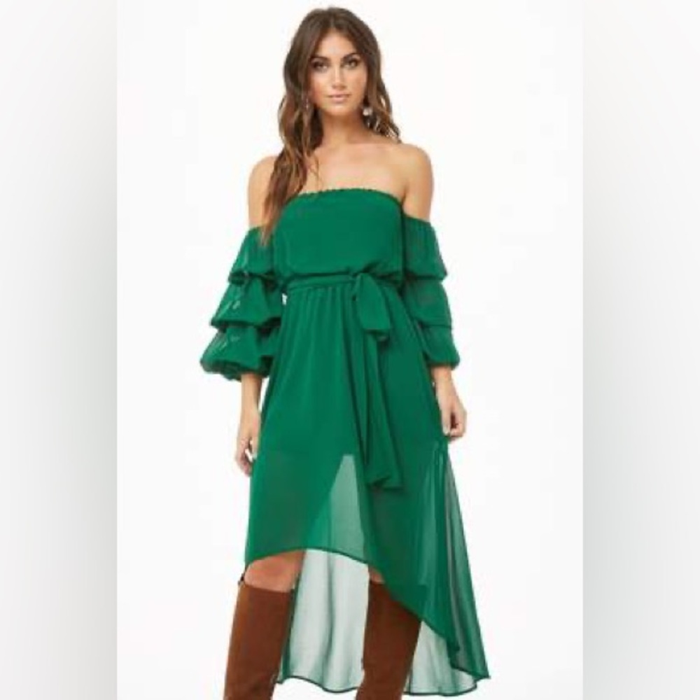 FOREVER 21 High Low Off Shoulder Dress